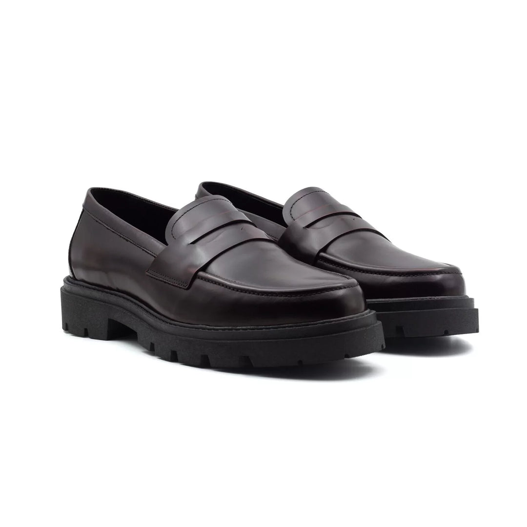 MOCASSINS SOLA COM RASTO EM PELE BORDEAUX ZOLF