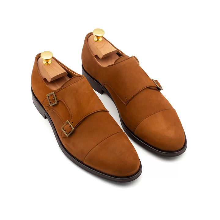 SAPATO DUPLA FIVELA NOBUCK CAMEL ZOLF