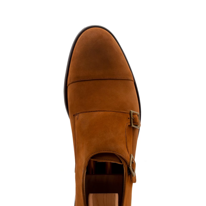 SAPATO DUPLA FIVELA NOBUCK CAMEL ZOLF