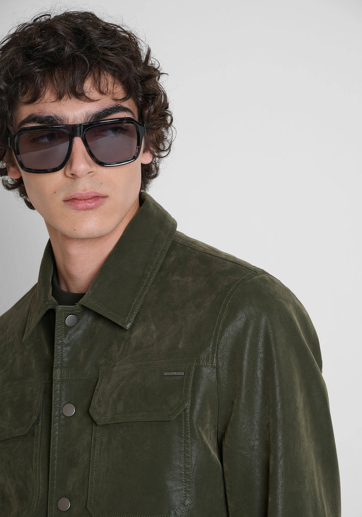 CASACO VERDE OLIVA COURO SINTÉTICO ANTONY MORATO