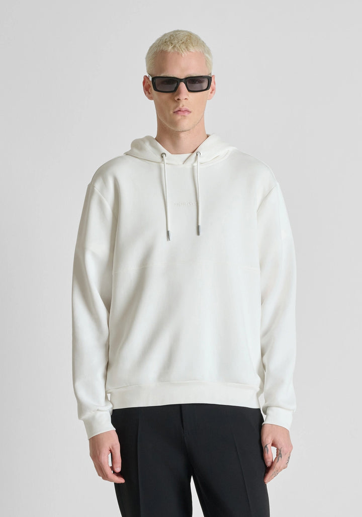 Sweatshirt branca com capuz e logótipo em relevo Antony Morato | Ponto Chic