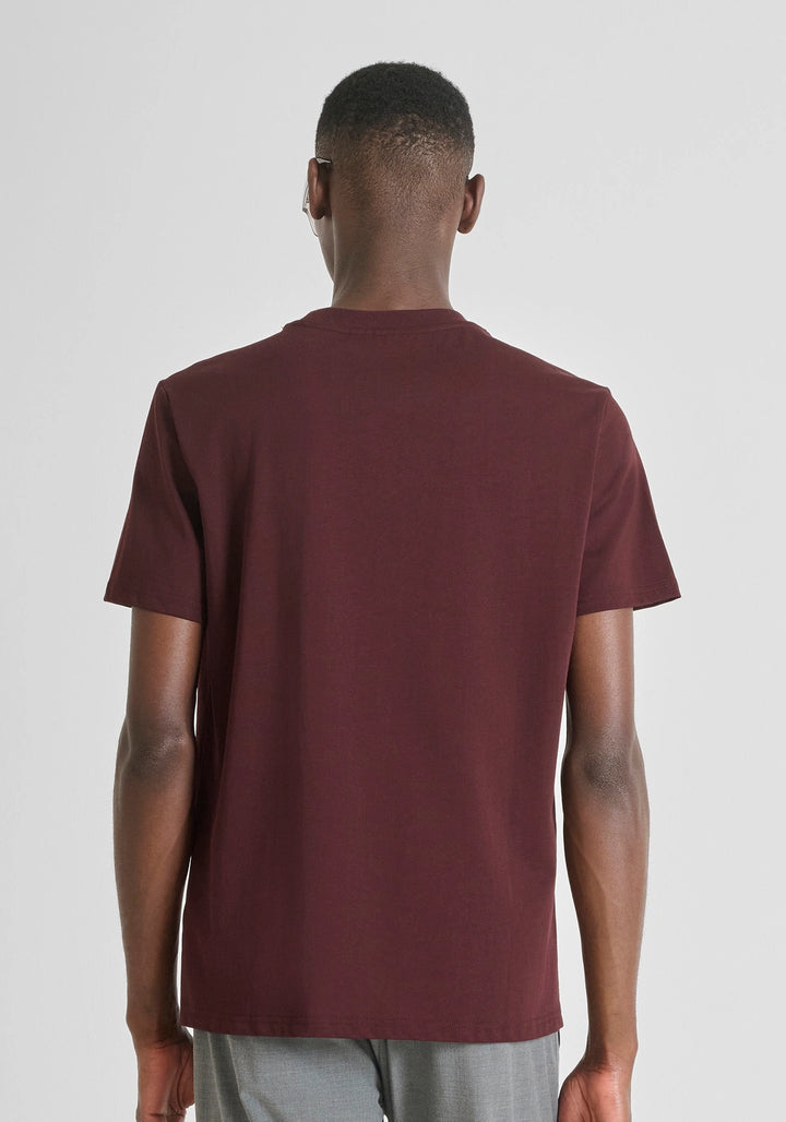 T-SHIRT REGULAR FIT BORDEAUX COM LOGÓTIPO ANTONY MORATO