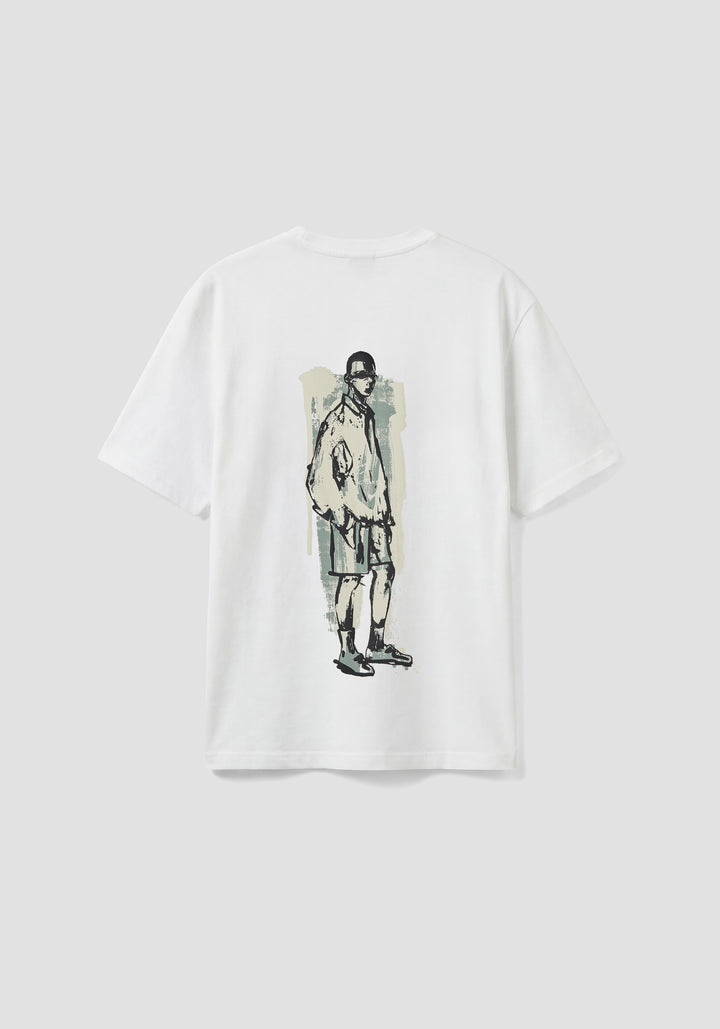 T-SHIRT BRANCA COM ILUSTRACAO ARTISTICA ANTONY MORATO