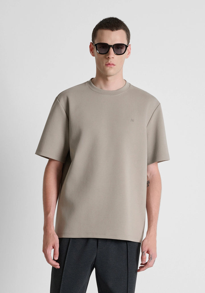 T-SHIRT BEGE RELAXED FIT COM LOGÓTIPO BORDADO ANTONY MORATO