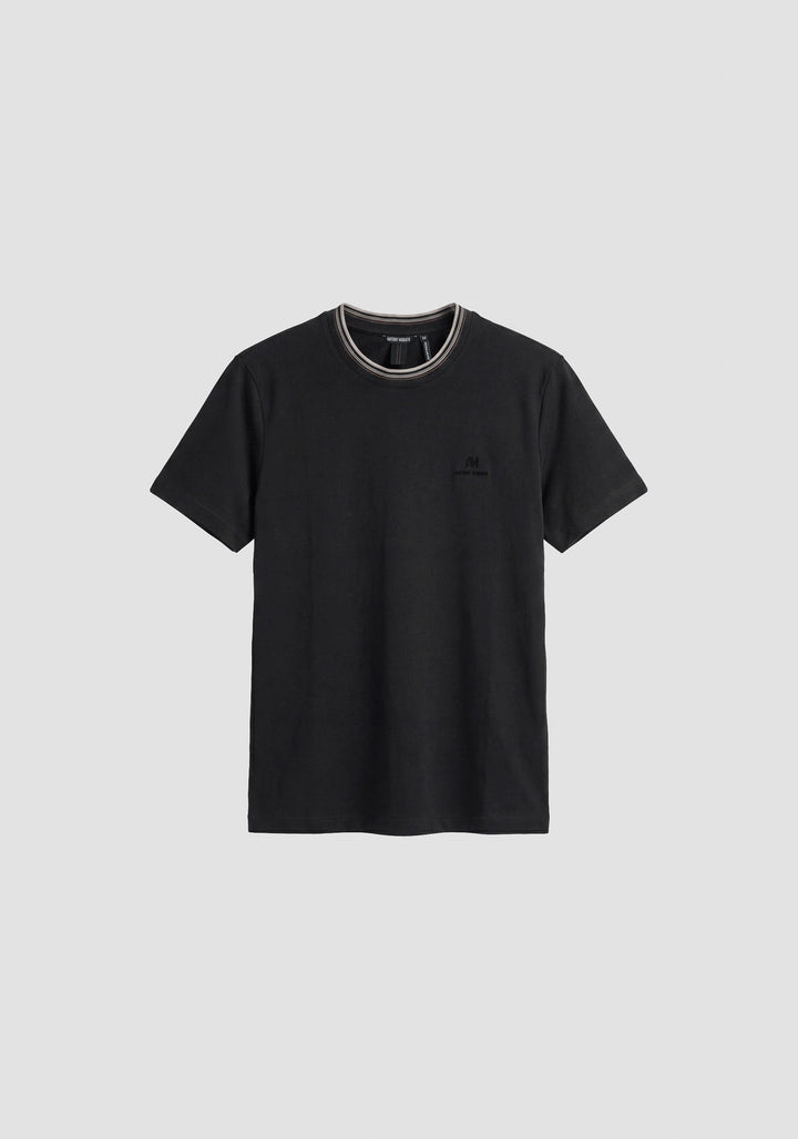 T-SHIRT PRETA COM GOLA EM CONTRASTE ANTONY MORATO