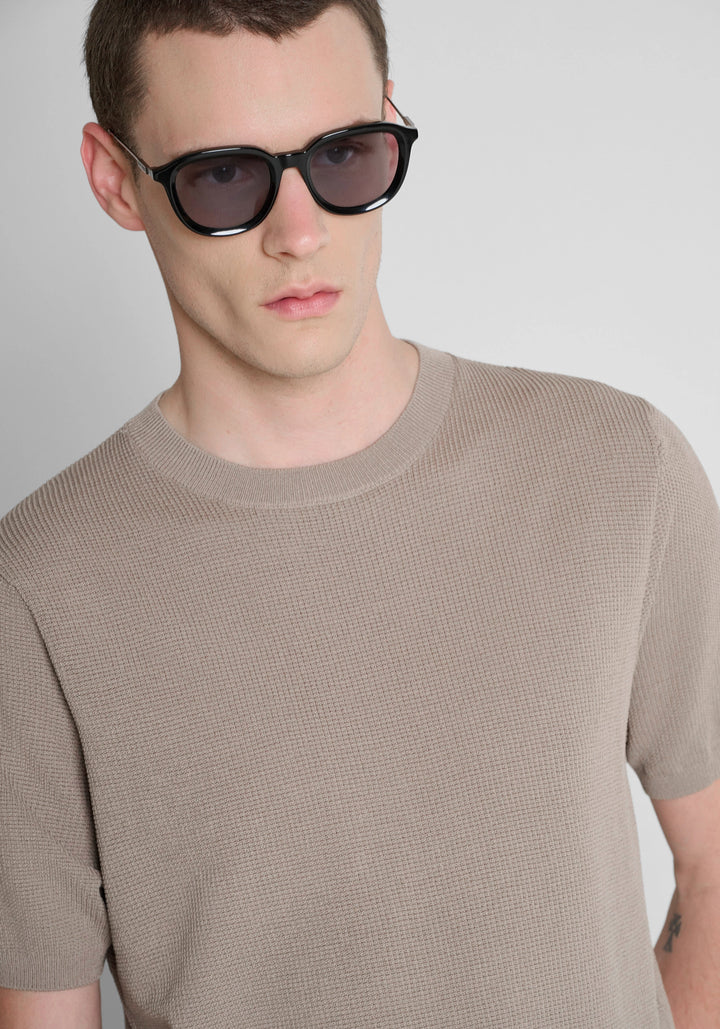 T-SHIRT DE MALHA BEGE ANTONY MORATO