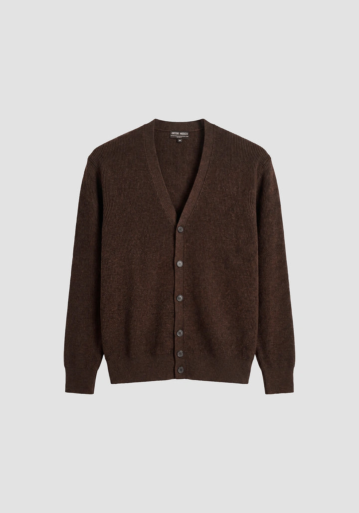 CARDIGAN CASTANHO EM MALHA COM BOTÕES ANTONY MORATO