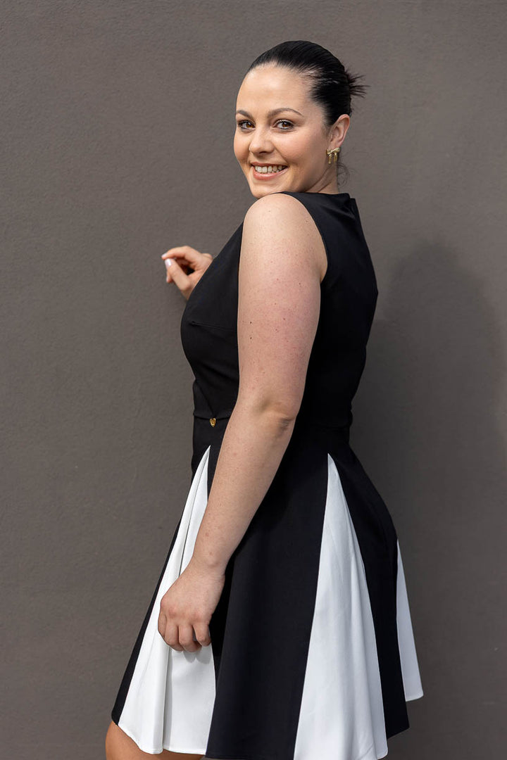 VESTIDO PRETO E BRANCO MISS YOU