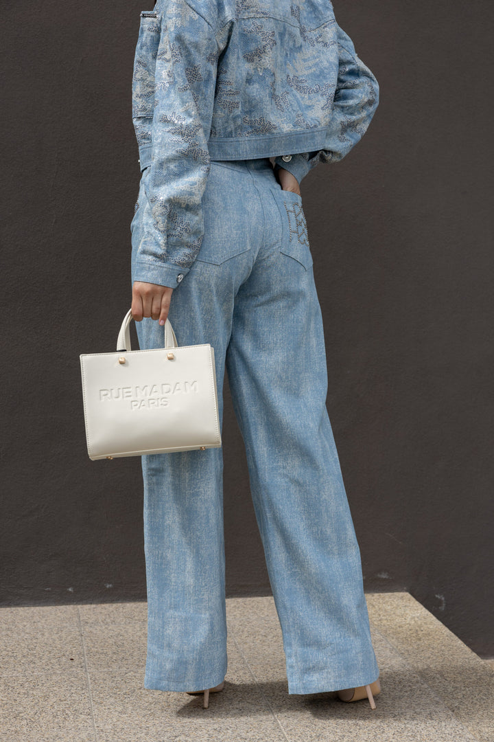 CALÇA JEANS COM BRILHO SAHOCO