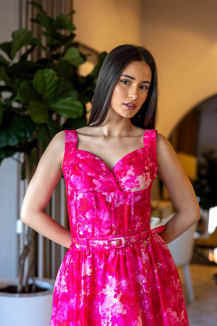 CROP TOP ESTAMPA FLORIDA ROSA FRACOMINA