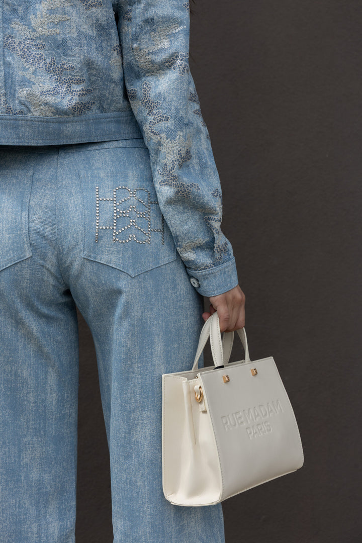 CALÇA JEANS COM BRILHO SAHOCO