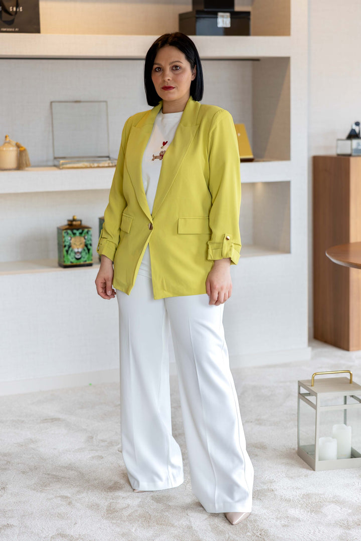 BLAZER VERDE LIMA BOTÃO DOURADO PONTO CHIC