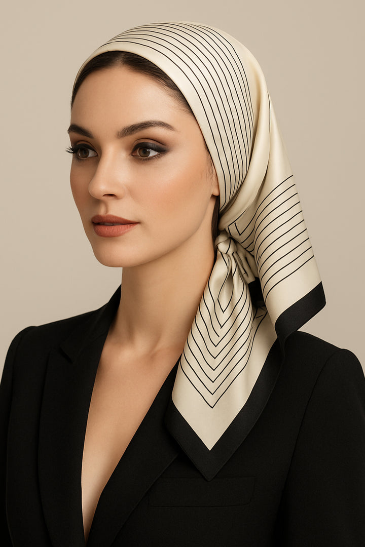 LENÇO CREME COM RISCAS SAHOCO