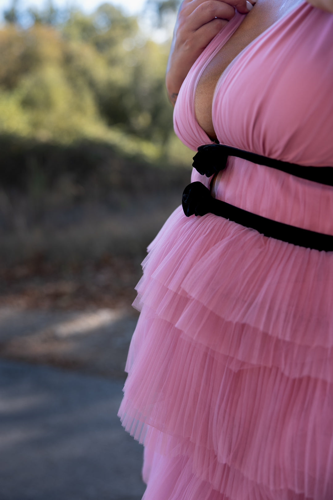 VESTIDO COMPRIDO ROSA EM TULE NO SECRETS