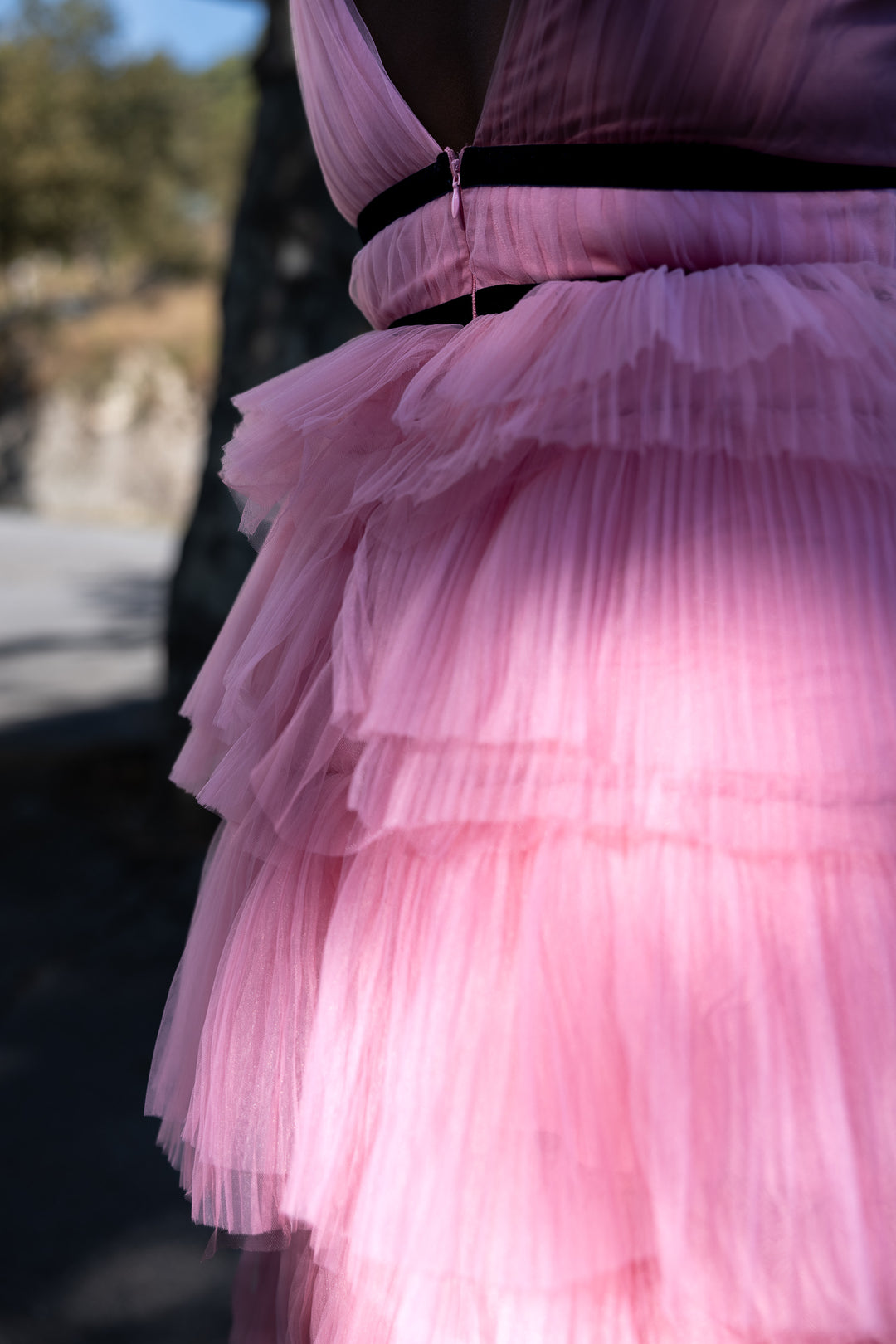 VESTIDO COMPRIDO ROSA EM TULE NO SECRETS