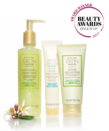 CONJUNTO PARA MÃOS SATIN HANDS CHÁ BRANCO E CITRINOS PONTO CHIC