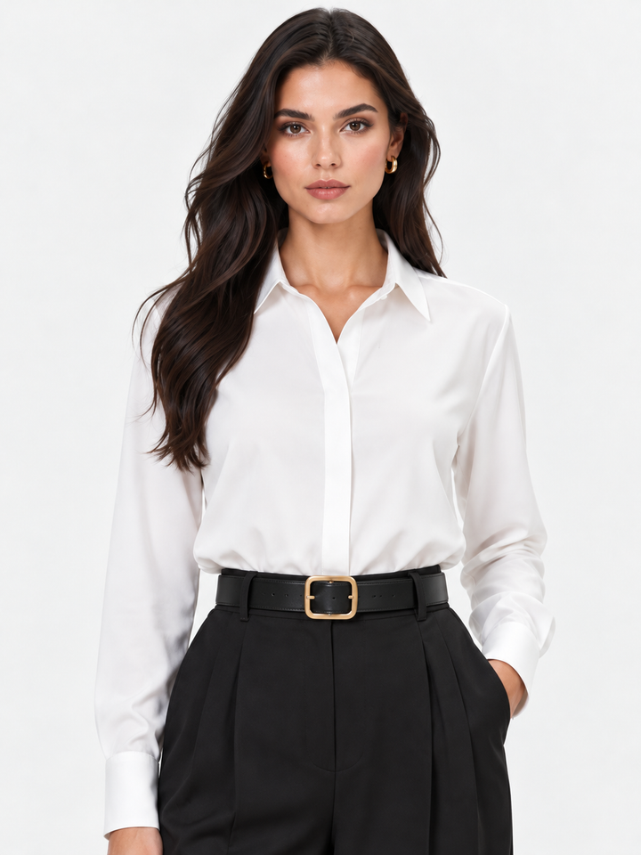 CAMISA CURTA BRANCA FLUIDA RINASCIMENTO