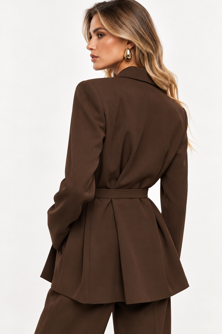 BLAZER CASTANHO ESCURO COM CINTO IMPERIAL
