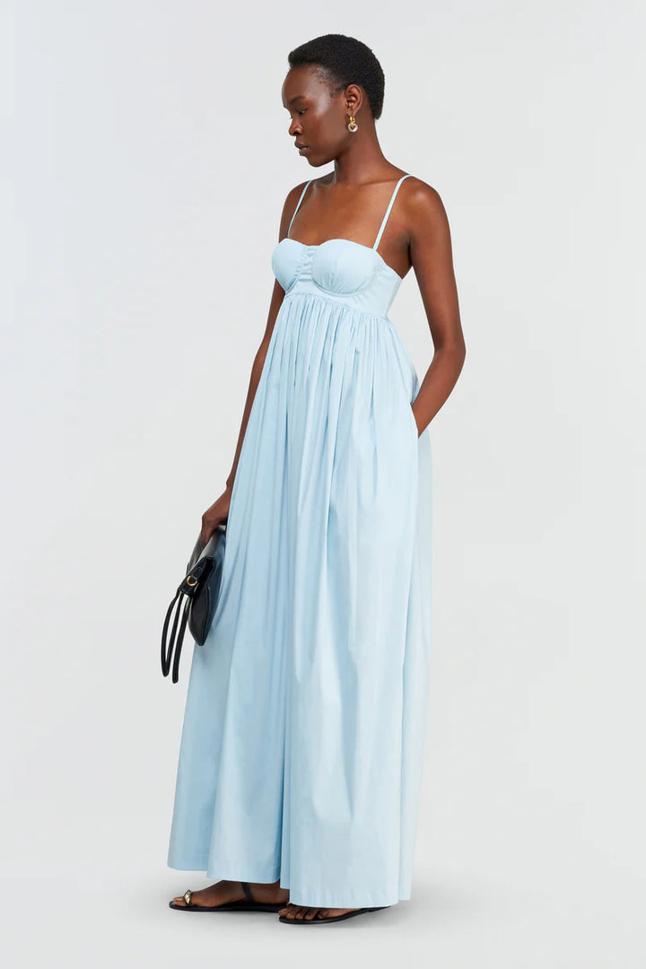VESTIDO MIDI AZUL SEMICOUTURE