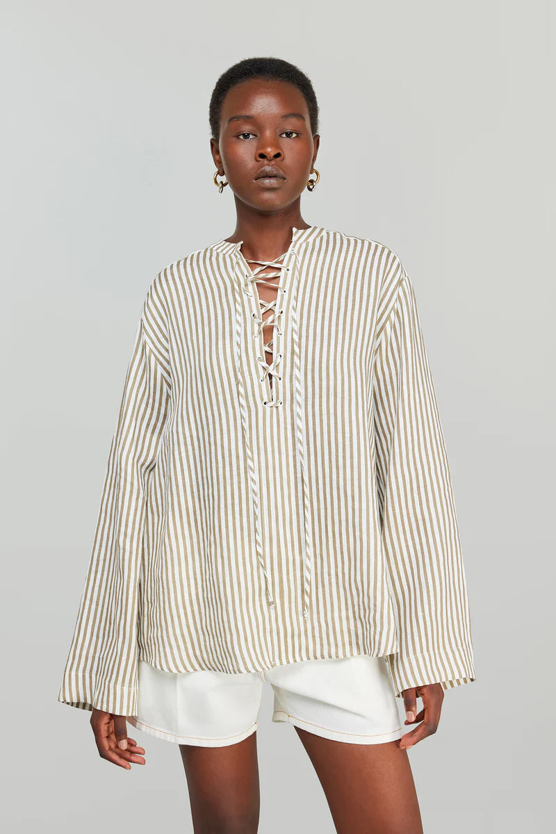 BLUSA RISCA BEGE SEMICOUTURE