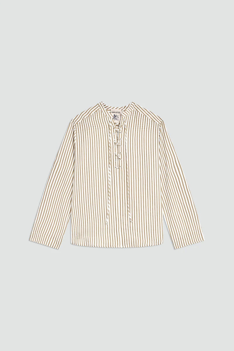 BLUSA RISCA BEGE SEMICOUTURE