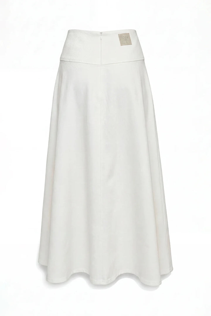 SAIA MIDI EM LINHO BRANCO SAHOCO