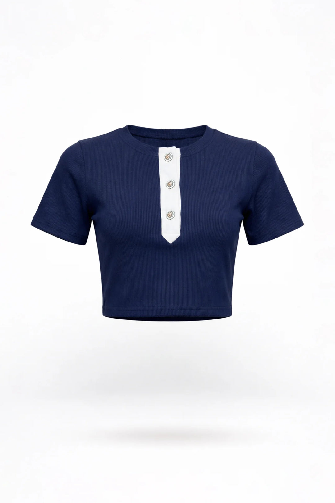 TOP AZUL COM BOTÕES SAHOCO
