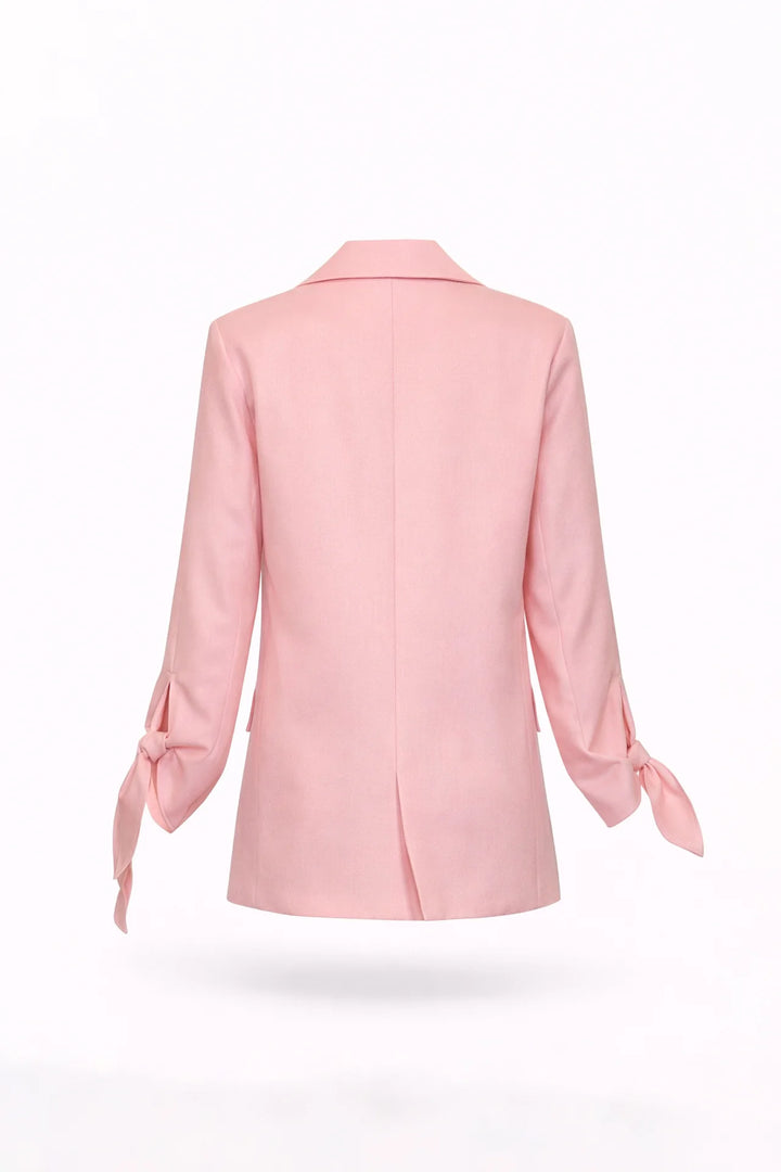 BLAZER ROSA ESTRUTURADO COM LAÇO NAS MANGAS SAHOCO