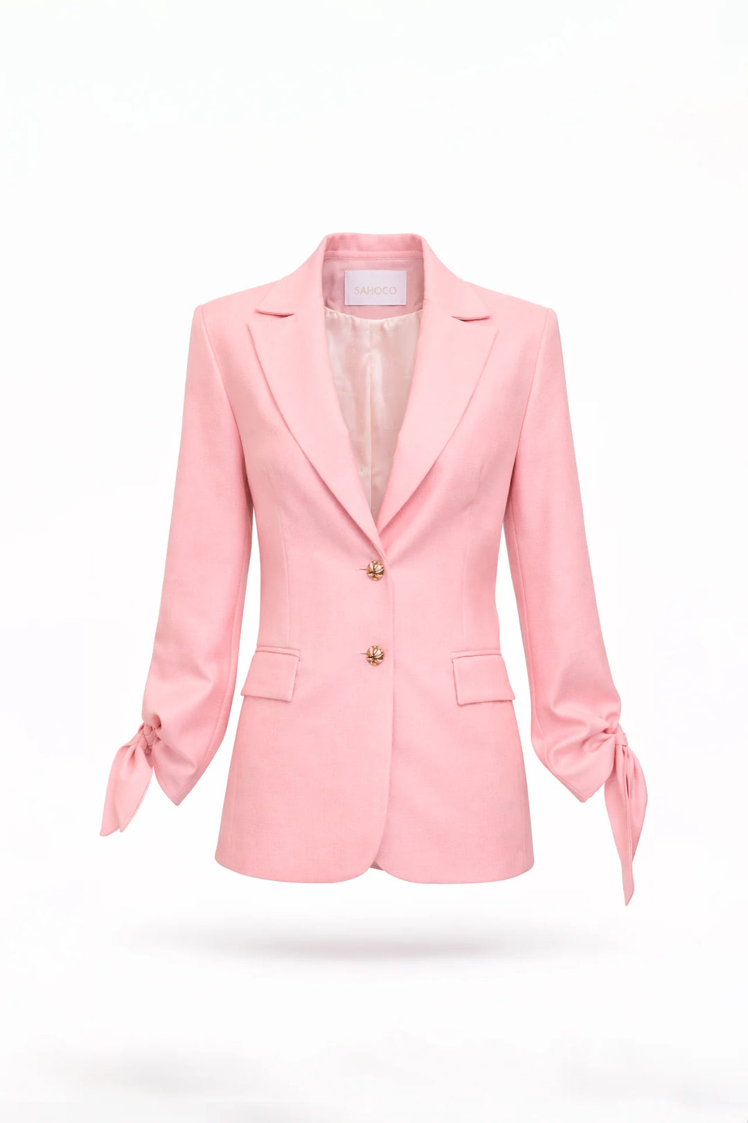 BLAZER ROSA ESTRUTURADO COM LAÇO NAS MANGAS SAHOCO