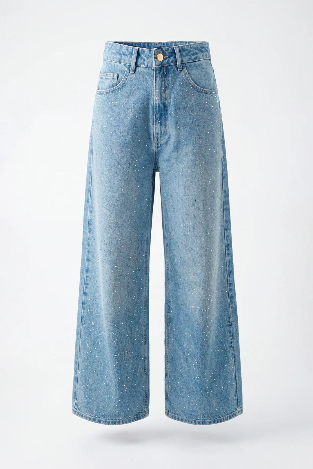 CALÇA DENIM COM BRILHANTES SAHOCO