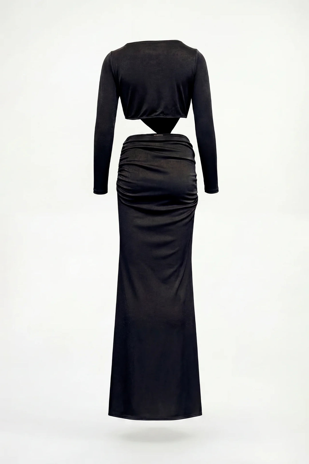 VESTIDO PRETO COM DRAPEADO COM NÓ FRONTAL SAHOCO
