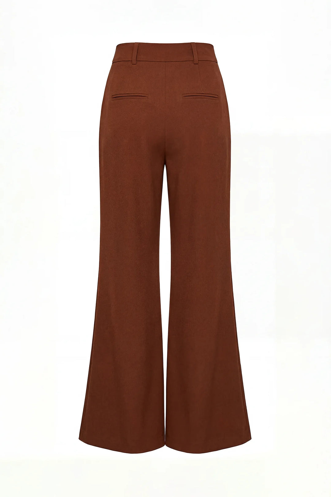 CALÇA CASTANHA WIDE LEG COM NERVURA FRONTAL SAHOCO