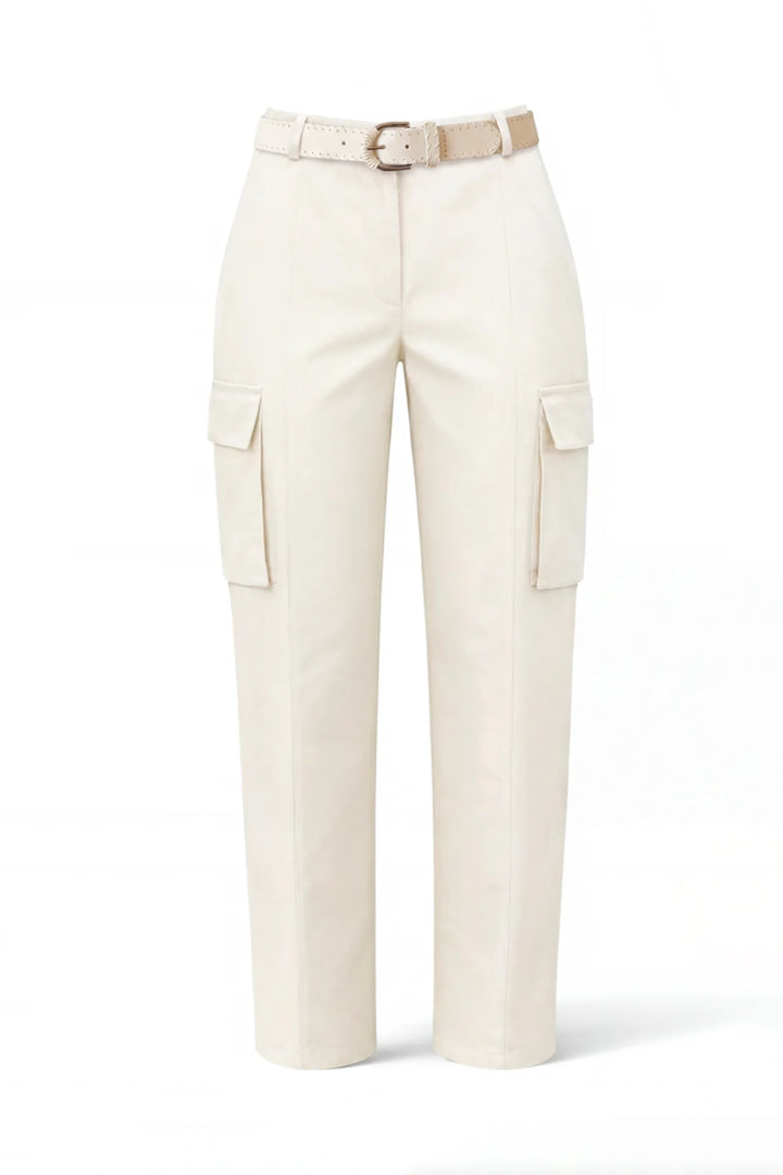 CALÇA BRANCA CARGO COM BOLSOS SAHOCO