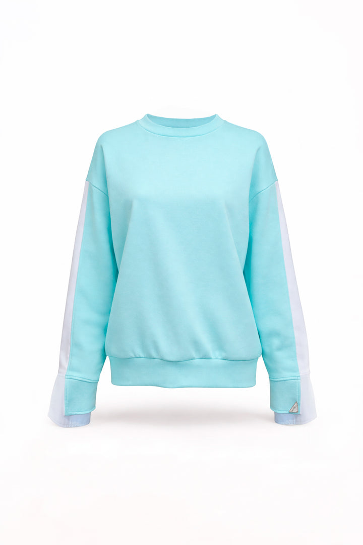 CAMISOLA AZUL COM ENCAIXE NA MANGA SAHOCO