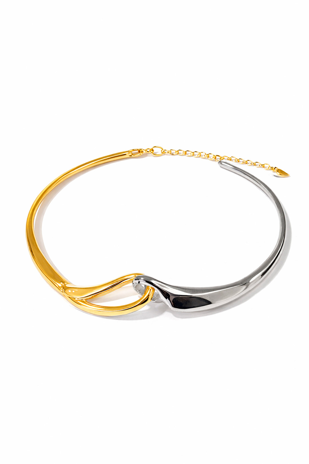 COLAR BICOLOR METÁLICO DOURADO E PRATEADO SAHOCO