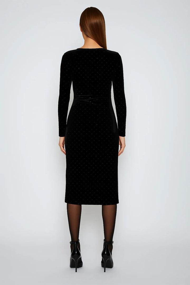 VESTIDO ASSIMÉTRICO COM MICROBRILHOS SAHOCO