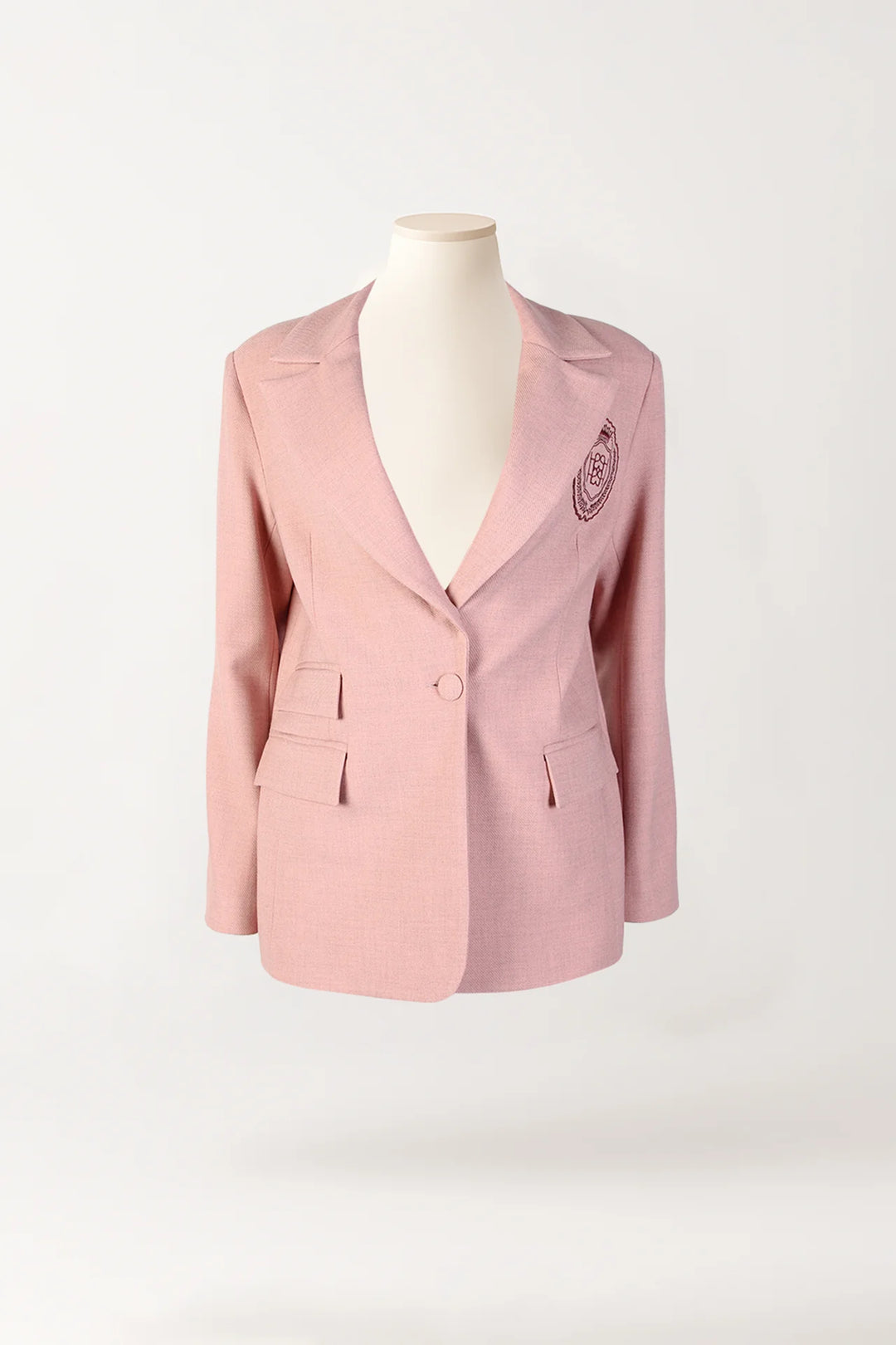 BLAZER ROSA COM EMBLEMA BORDADO SAHOCO