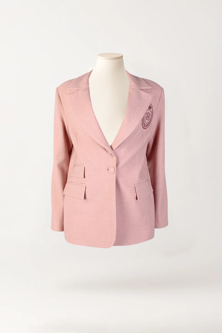BLAZER ROSA COM EMBLEMA BORDADO SAHOCO