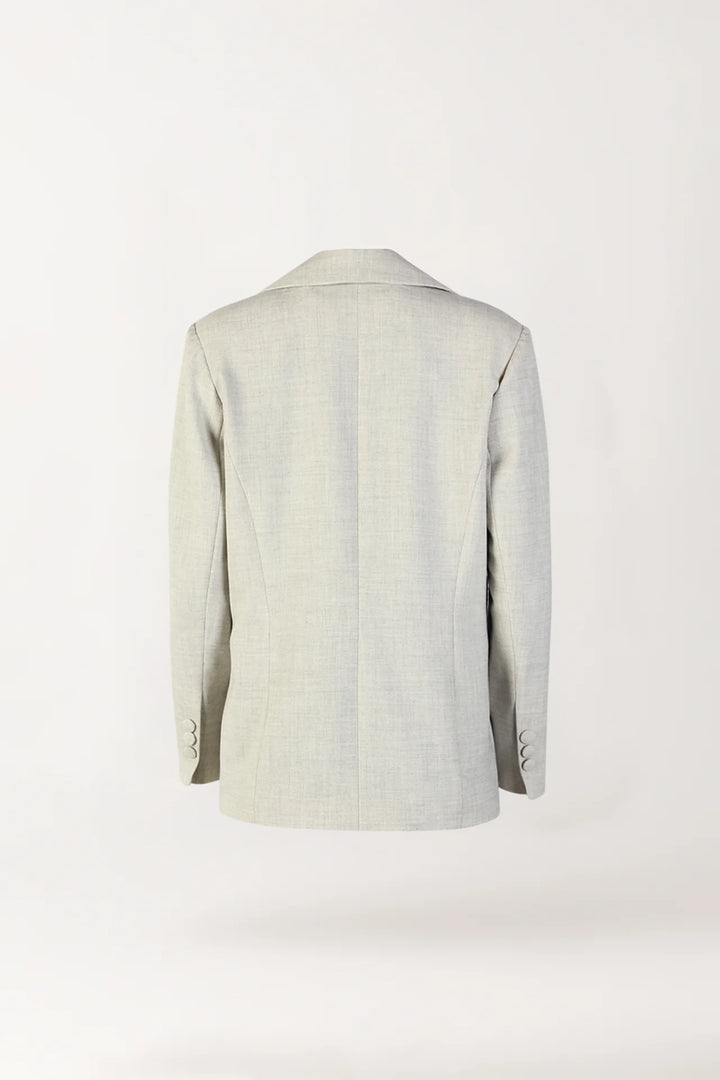 BLAZER CINZA COM EMBLEMA BORDADO SAHOCO