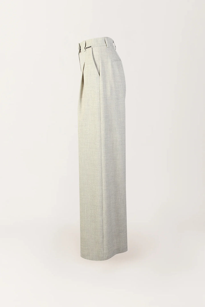 CALÇA CINTURA SUBIDA PINÇAS CINZENTO SAHOCO