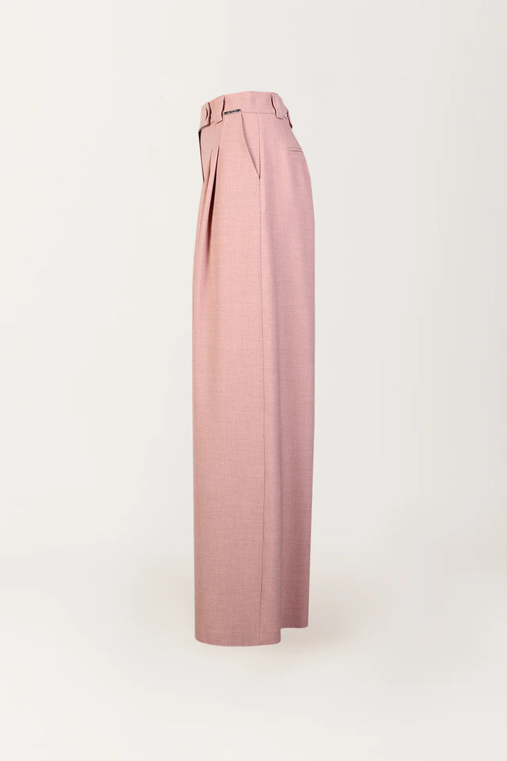 CALÇA CINTURA SUBIDA PINÇAS ROSA SAHOCO