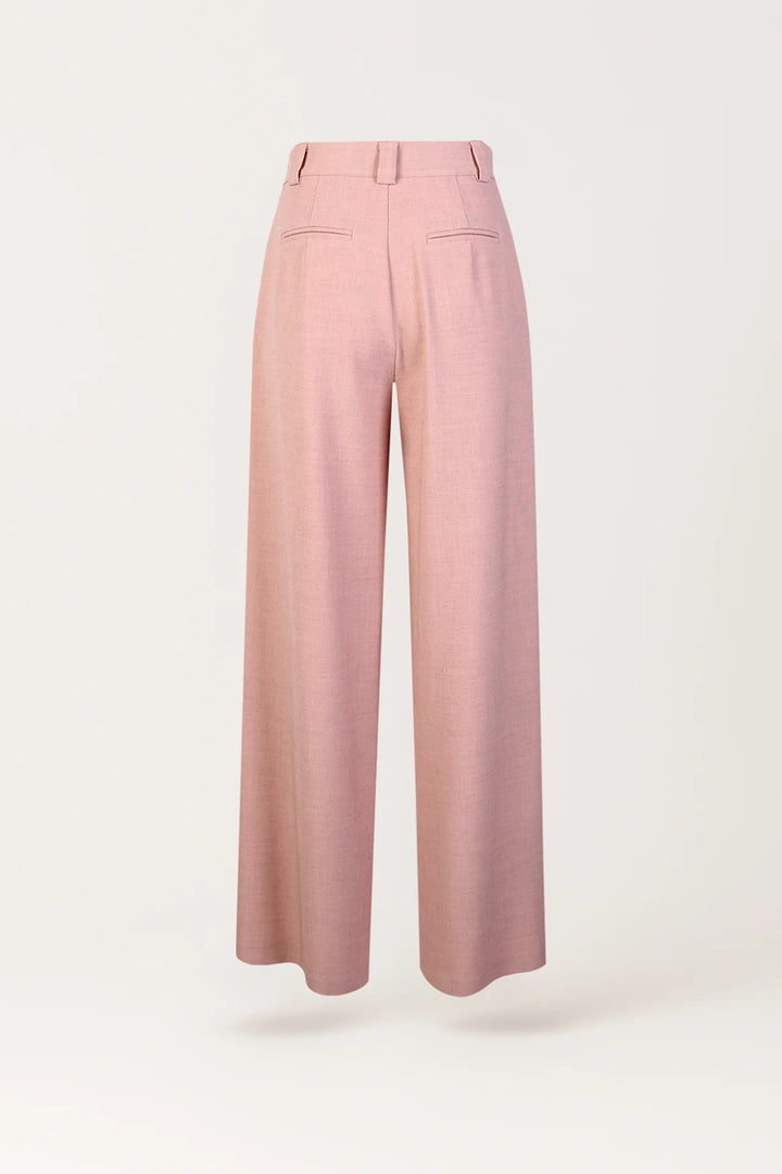 CALÇA CINTURA SUBIDA PINÇAS ROSA SAHOCO