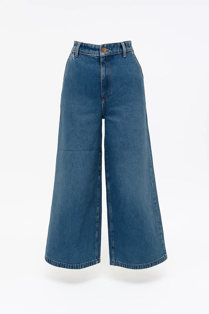 JEANS CULOTTE AZUL CINTURA SUBIDA SAHOCO