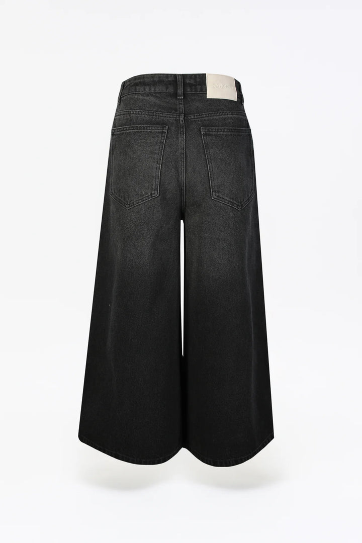 JEANS CULOTTE CINZA CINTURA SUBIDA SAHOCO