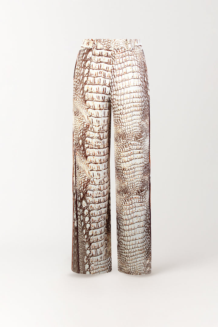CALÇAS PADRÃO CROCODILO COM CINTO SAHOCO