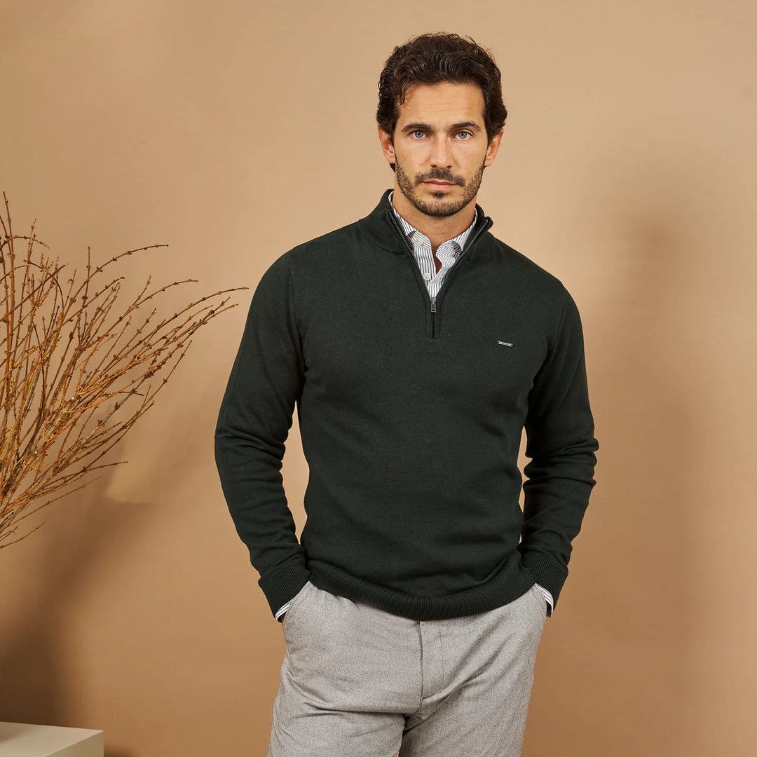 CAMISOLA LISA COM FECHO VERDE ESCURO ZOLF