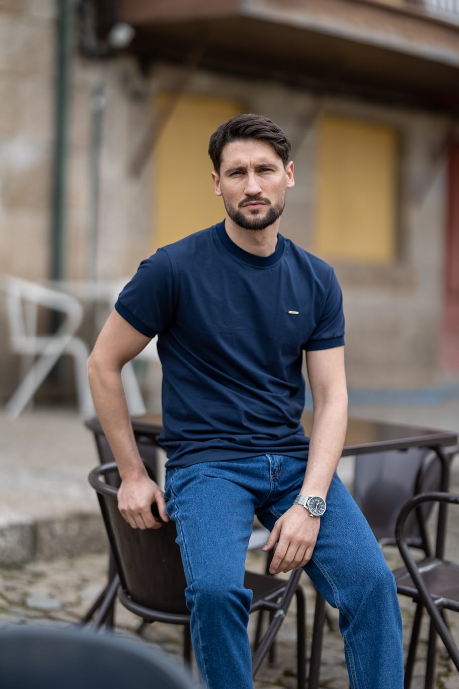 T-SHIRT COMBINADA AZUL JOVITS