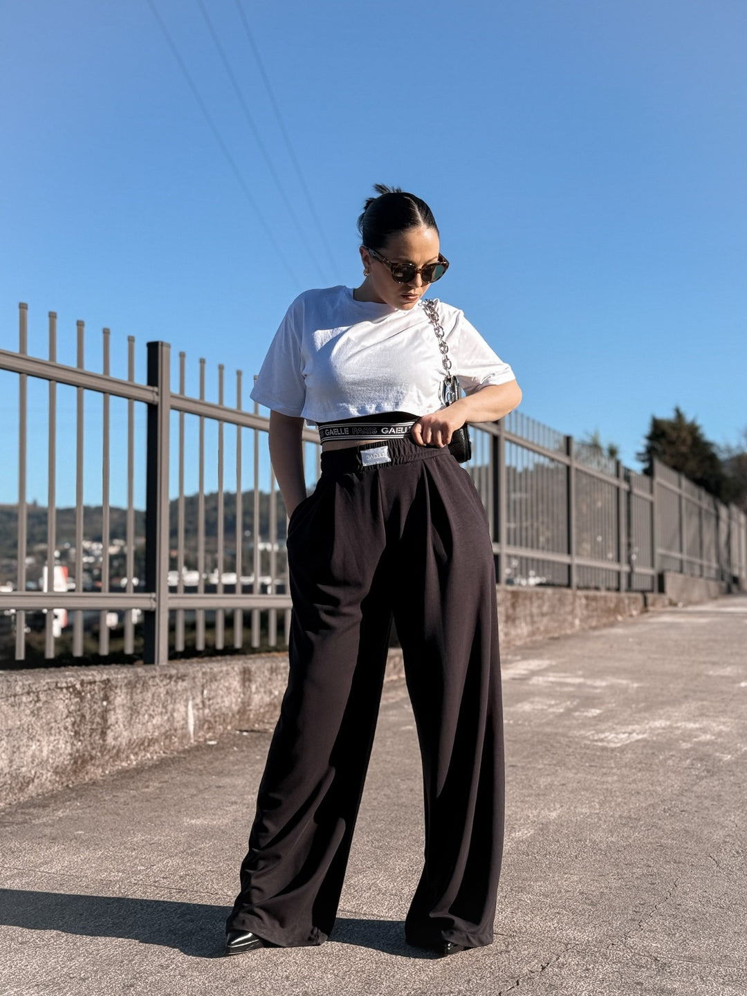 CALÇA PANTALONA SPORT PRETA GAELLE PARIS