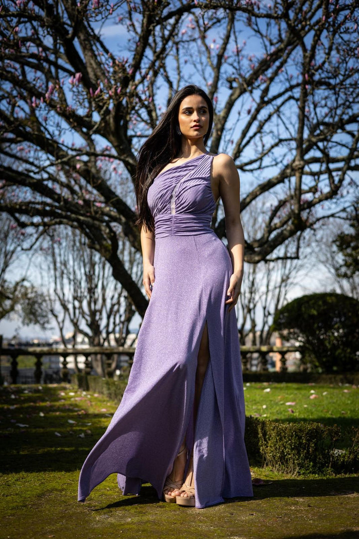 VESTIDO LAVANDA EM LUREX RINASCIMENTO