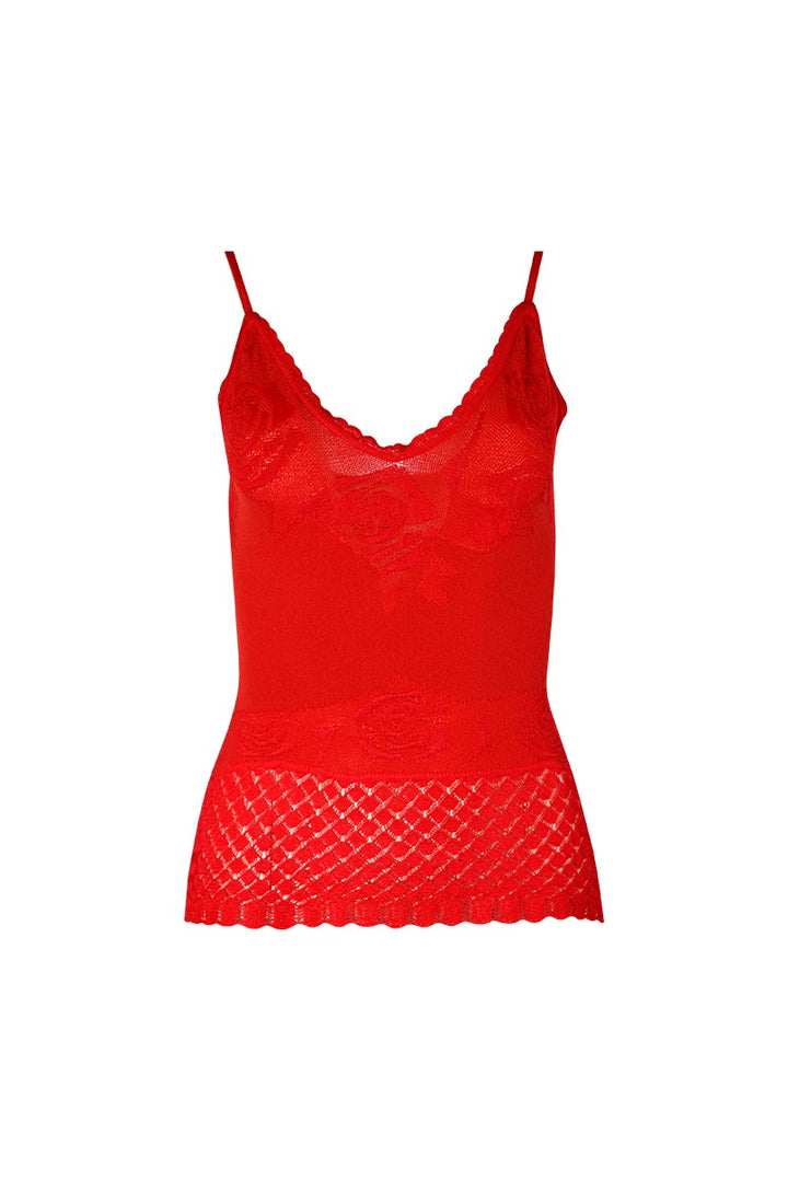 TOP DE MALHA VERMELHO COM TEXTURA SAHOCO